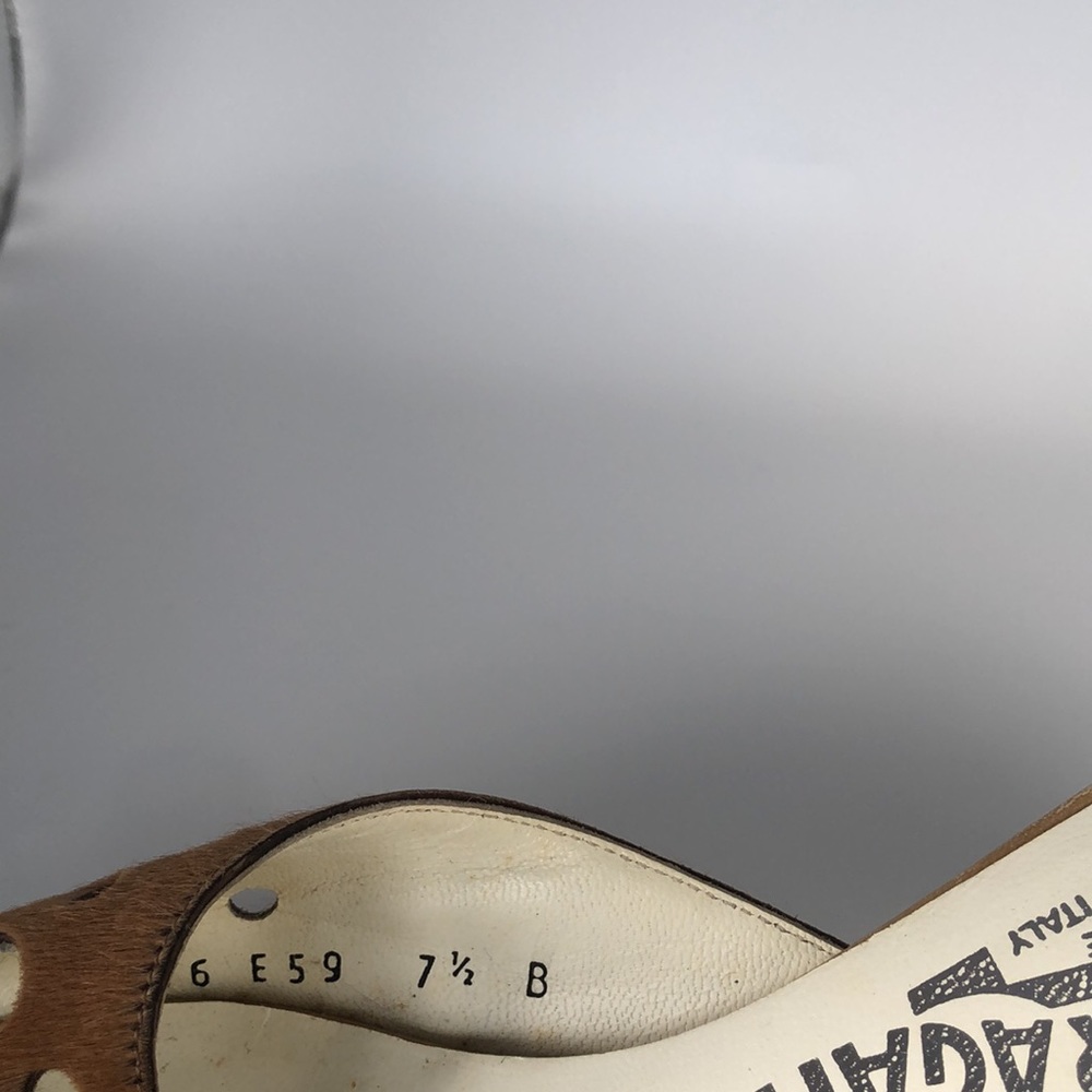 Salvatore Ferragamo Tan Open-Toe Mule Sandals - Picture 4 of 7